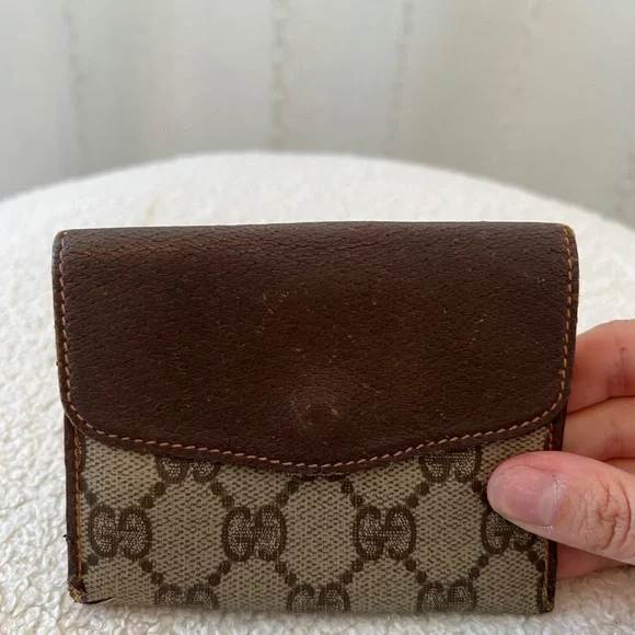 Authentic Gucci Wallet Color Brown Bi-fold GG Sherry line - Picture 6 of 11